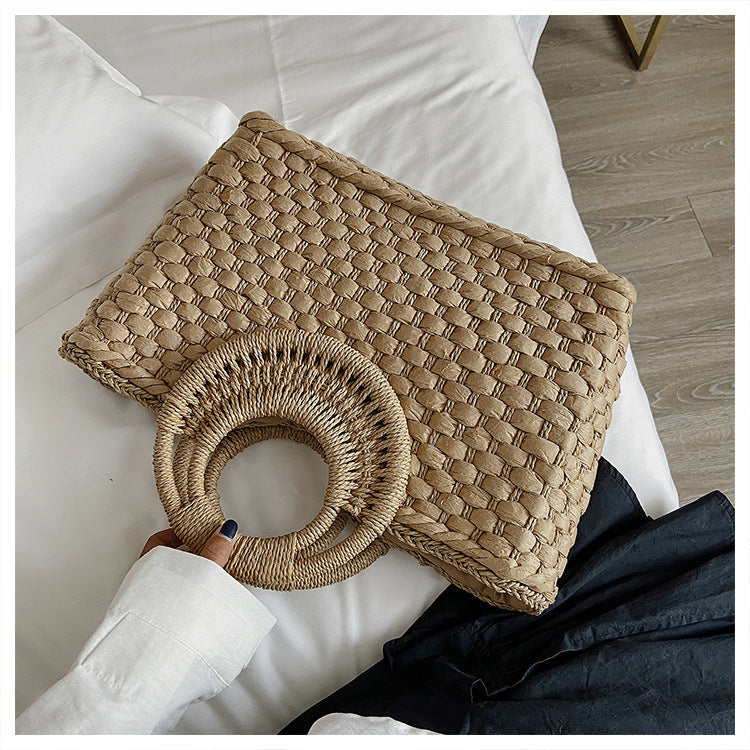 Ladies straw bohemian vacation beach bag mySite