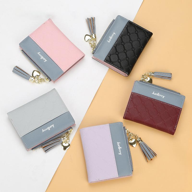 Ladies Short Stitching Color Wallet mySite