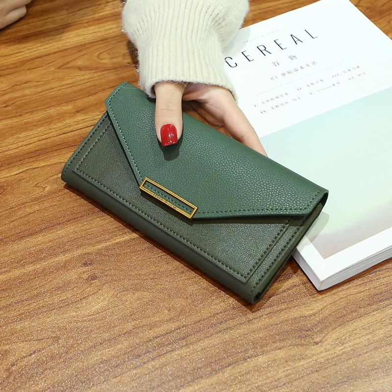 Multifunctional buckle solid color wallet mySite