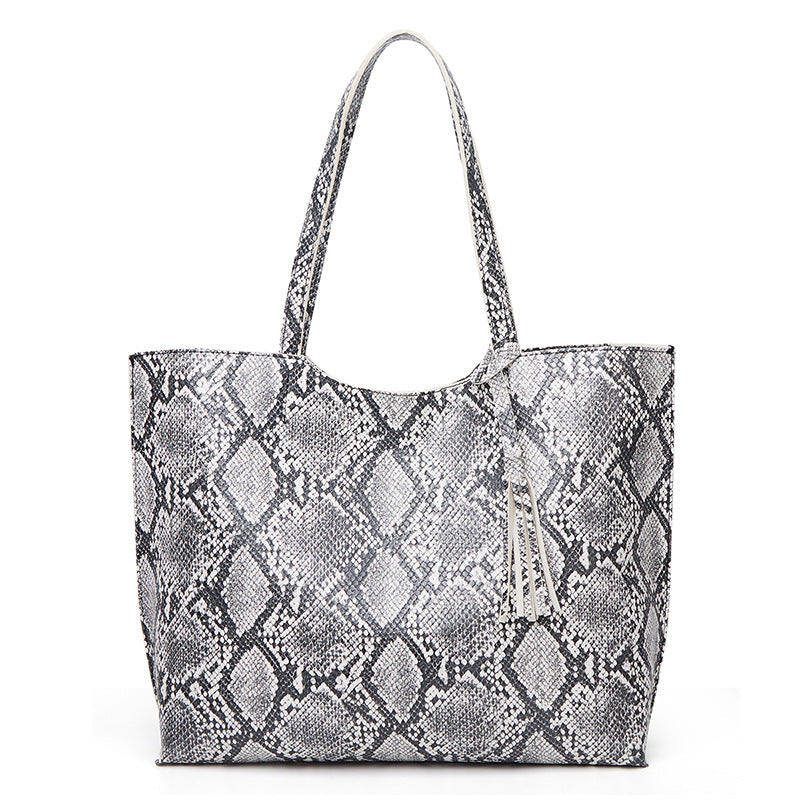 Fashion Snake Print Large Capacity Tote Bag Shoulder Bag mySite