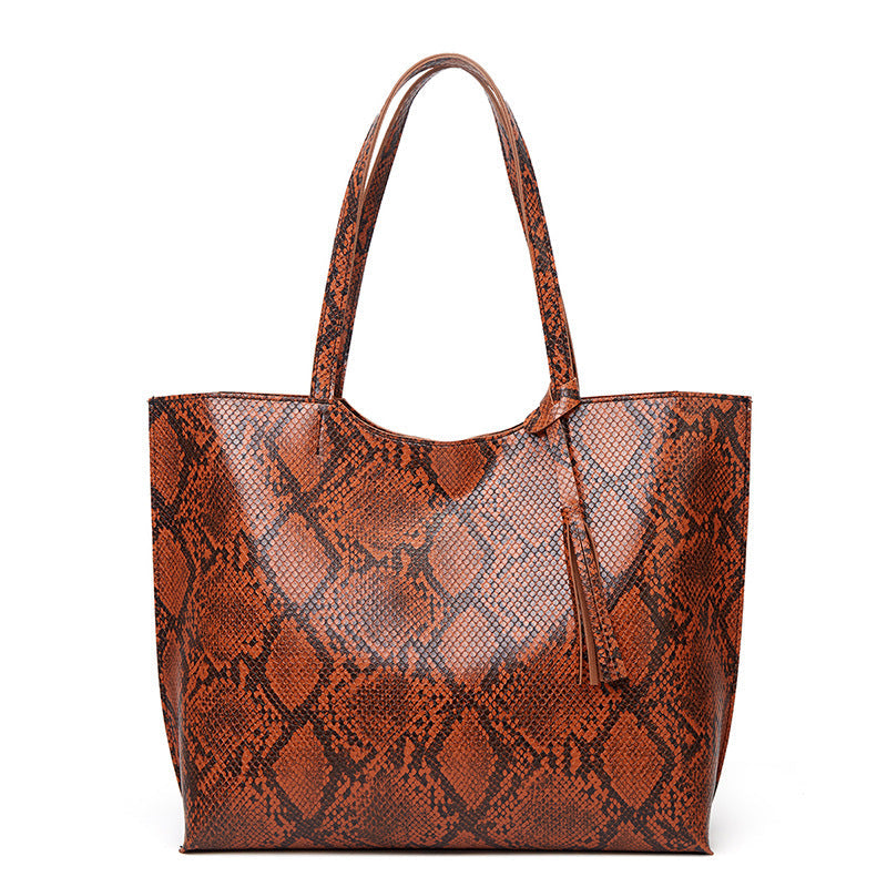 Fashion Snake Print Large Capacity Tote Bag Shoulder Bag mySite