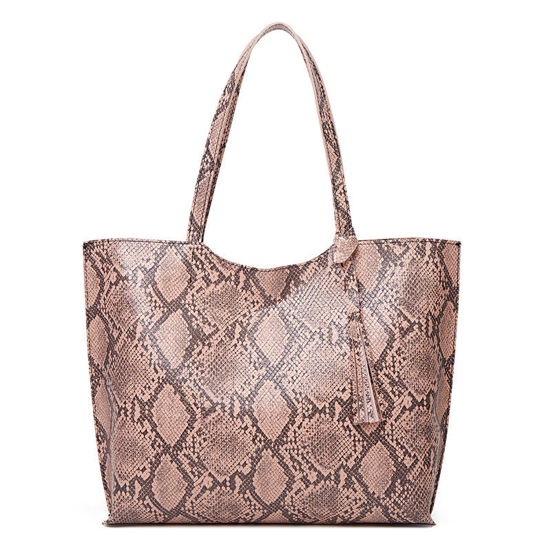 Fashion Snake Print Large Capacity Tote Bag Shoulder Bag mySite