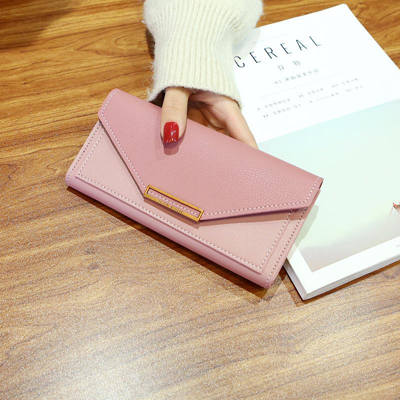 Multifunctional buckle solid color wallet mySite