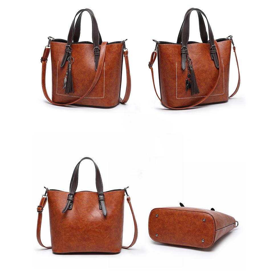 Ladies retro handbag wild large-capacity bucket bag retro single shoulder messenger bag mySite