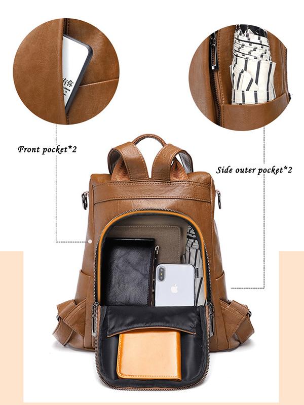 Soft Leather Anti-Theft Backpack mySite