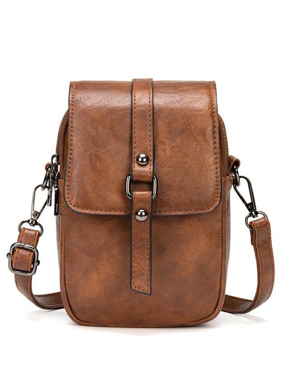 Retro Oil Wax Pu Shoulder Messenger Bag mySite