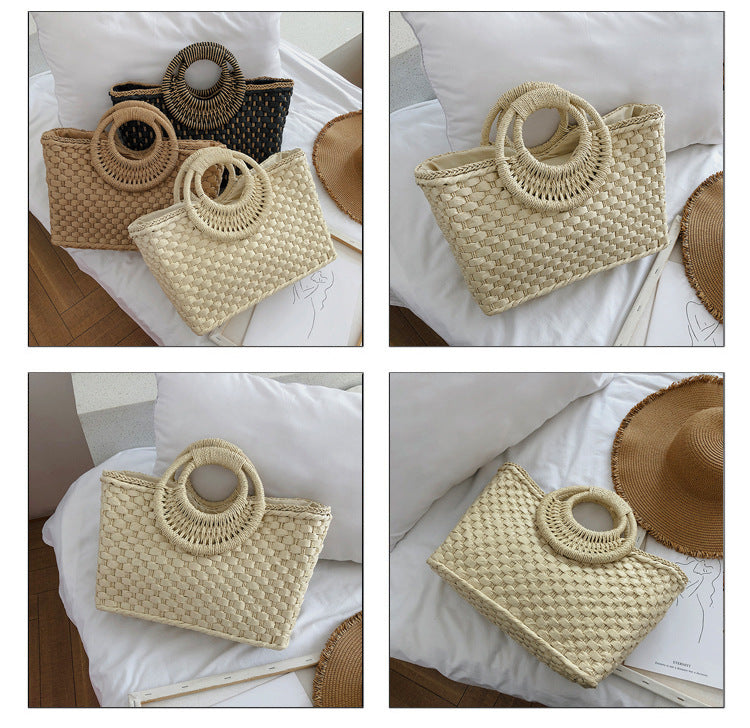 Ladies straw bohemian vacation beach bag mySite