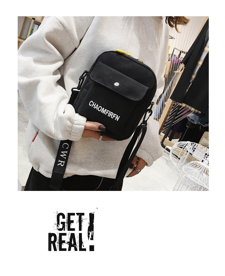 Ladies Canvas Letter Crossbody Bag mySite