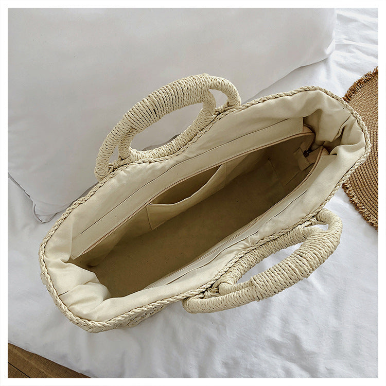 Ladies straw bohemian vacation beach bag mySite