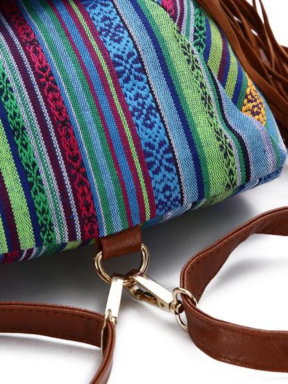 Ladies ethnic cloth bag casual fashion tassel backpack mySite