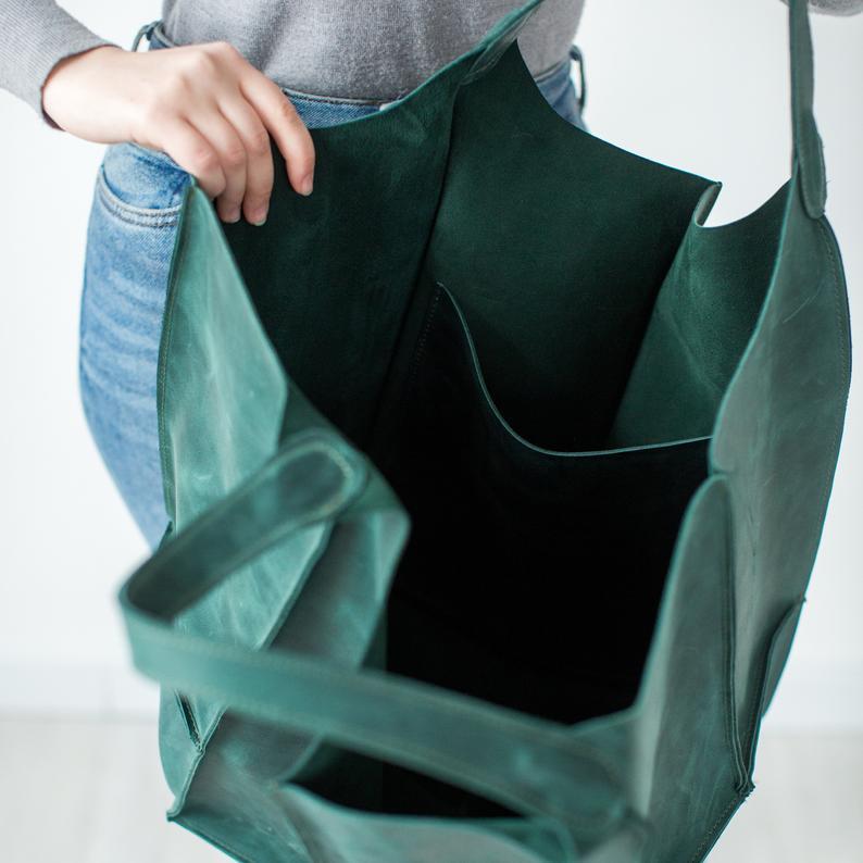 Oil Wax Leather Large Capacity Tote Bag mySite