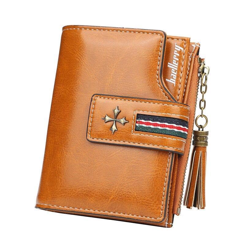 Women Oil Wax Leather Small Wallet mySite