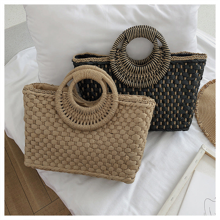 Ladies straw bohemian vacation beach bag mySite