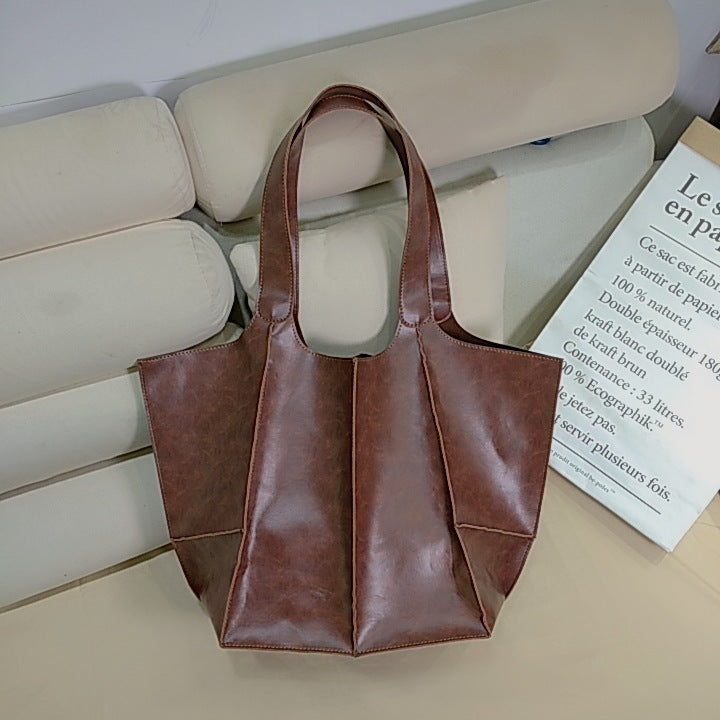 Oil Wax Leather Large Capacity Tote Bag mySite