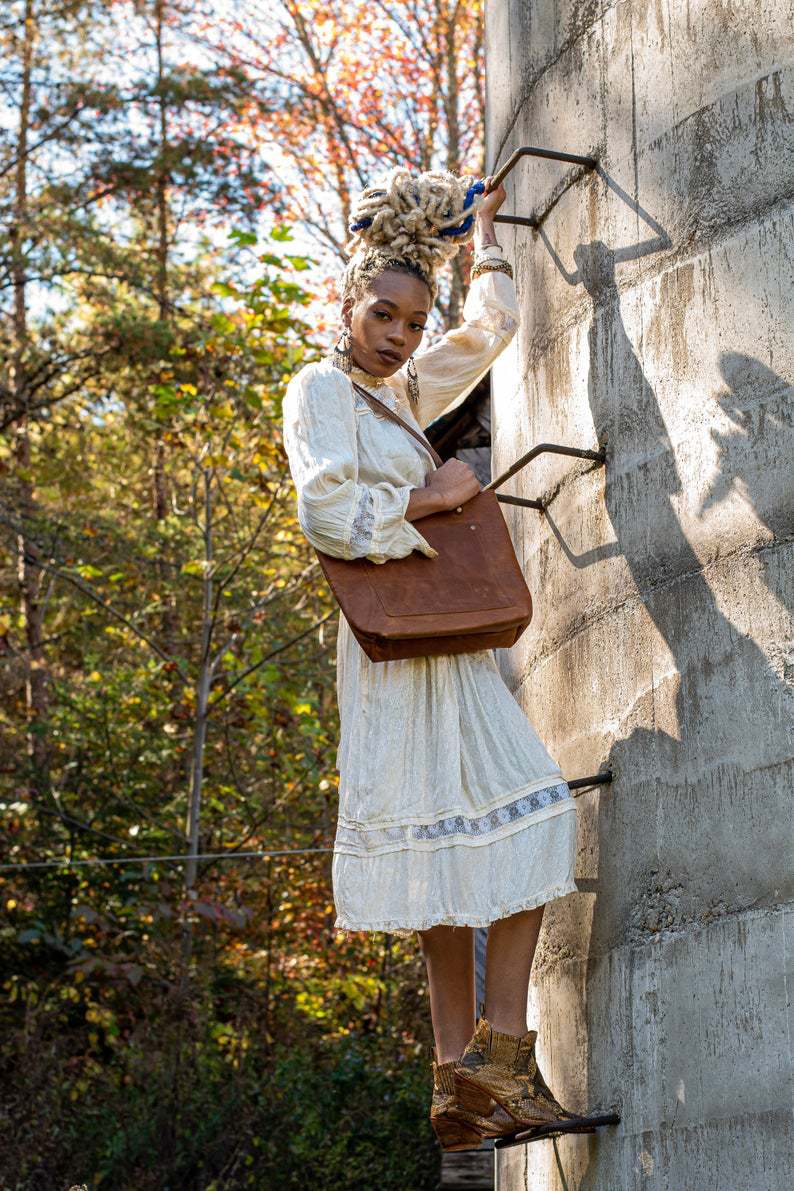 Vintage oil wax leather vegetable tanned large-capacity shoulder bag mySite