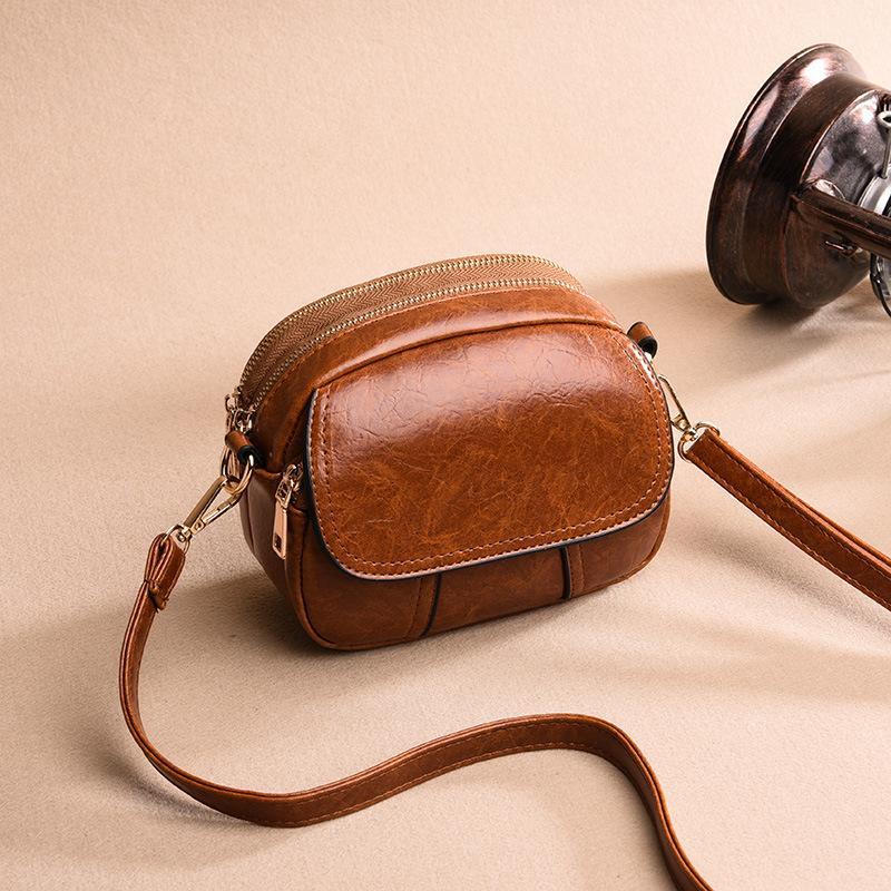 Women's versatile one-shoulder messenger soft leather handbags mySite