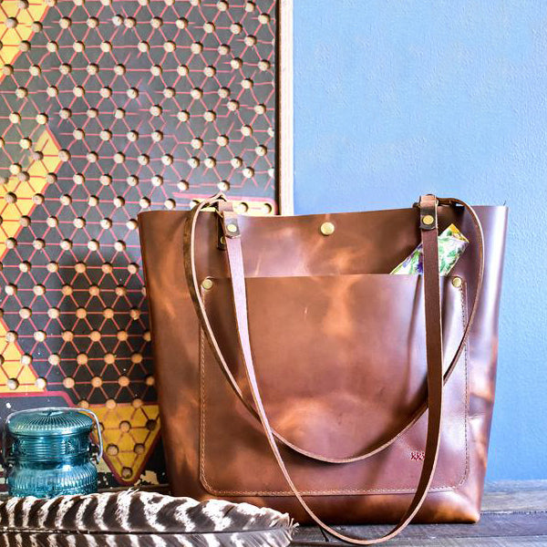 Vintage oil wax leather vegetable tanned large-capacity shoulder bag mySite