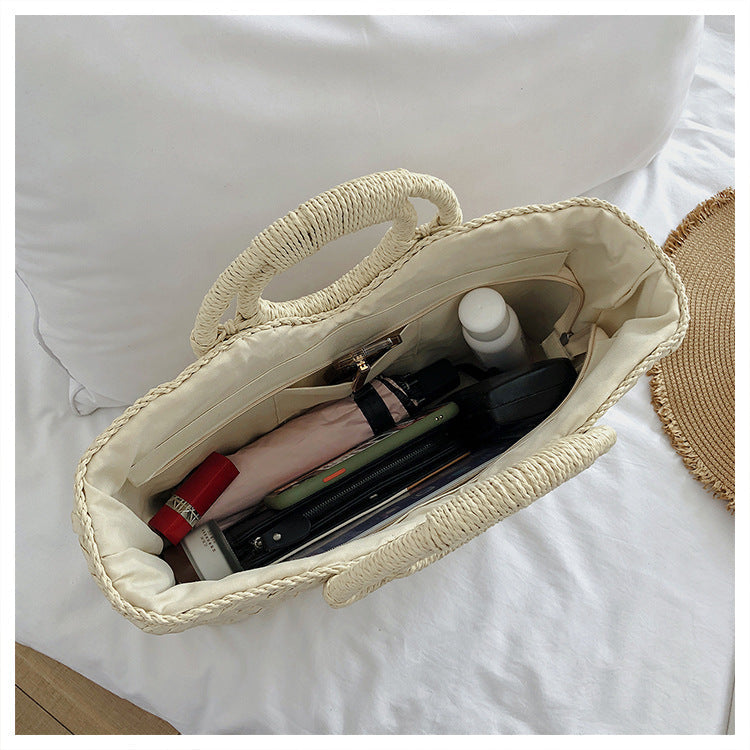 Ladies straw bohemian vacation beach bag mySite