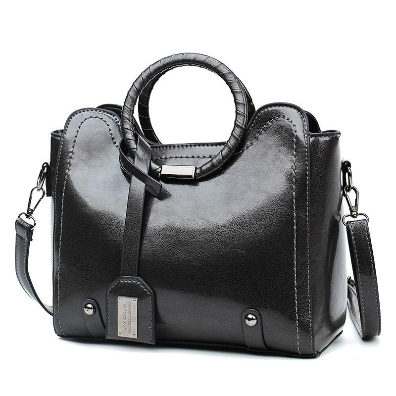 Fashionable oilskin versatile women's single shoulder diagonal women's bag mySite
