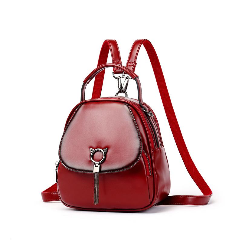 Leather Backpack fashion Mini versatile Backpack mySite